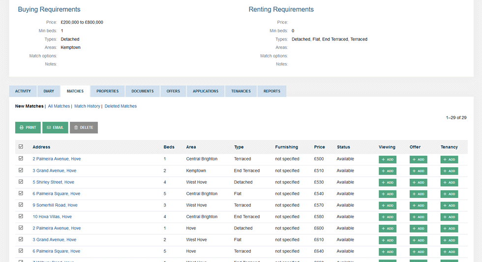 Applicant Matches