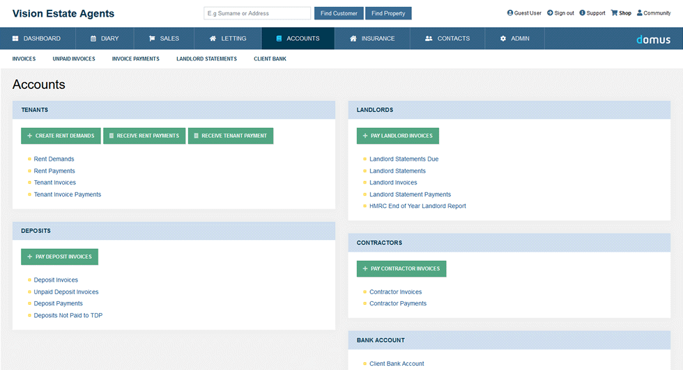 Accounts Dashboard